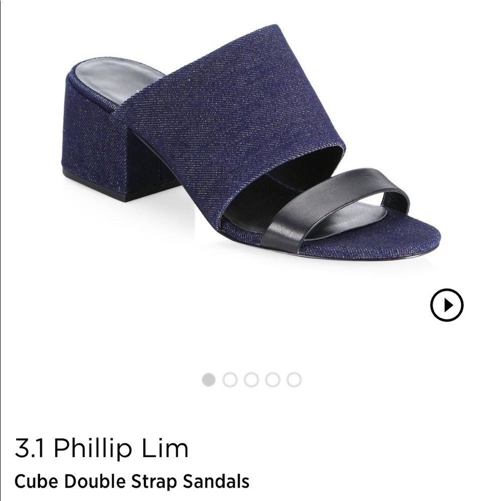 3.1 Phillip Lim Cube Double Strap Sandals Indigo